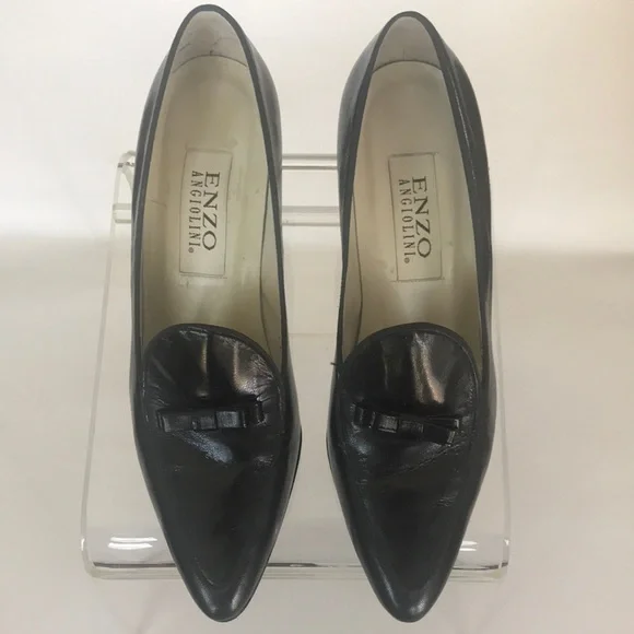 BLACK LEATHER PUMPS 7.5 - Picture 3 of 10